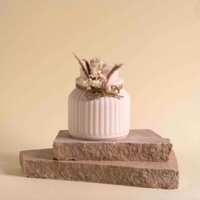 Κεραμικό βάζο με αποξηραμένα λουλούδια. - Image 1