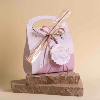 Μπομπονιέρα βάπτισης αρωματικό χώρου με θέμα το ροζ ελεφαντάκι. - Image 2