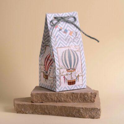 Μπομπονιέρα κουτι milk με θέμα το αερόστατο - Image 2