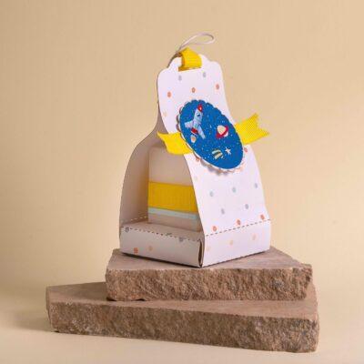 Μπομπονιέρα βάπτισης αρωματικό κερί με θέμα το διάστημα - Image 2